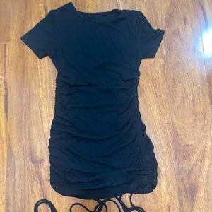 Black drawstring dress